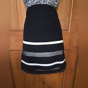 WH/BM Chic Black and White Pencil Skirt